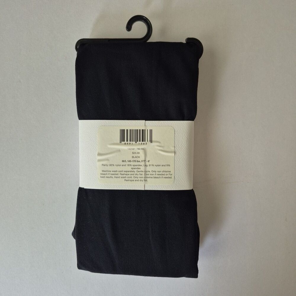 J. Jill Black Opaque Footless Shaping Tights Womens M/ L 145-175 Pounds - Picture 3 of 5